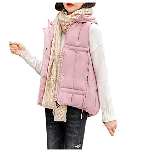 ღLILICATღ para Mujer Moda Chaleco Acolchado Chaleco Acolchado para Mujer con Capucha y Pelo sintético Chaqueta Chaleco con Capucha para Mujer Delgado Espesando Sin Mangas Acolchado Chaqueta