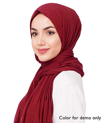 Lina & Lily Hijab Mujer Bufanda Fulares Turbante, Tela de Jersey (Malva)