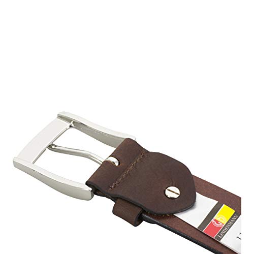 Lindenmann - Cinturón para vaqueros XXL, 4 mm, de cuero de búfalo, para hombre marrón 85G
