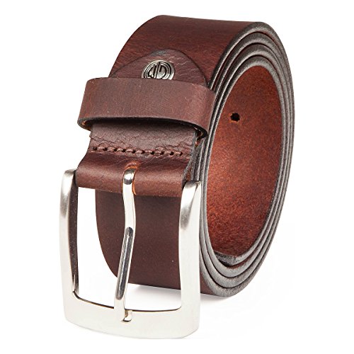 Lindenmann - Cinturón para vaqueros XXL, 4 mm, de cuero de búfalo, para hombre marrón 85G
