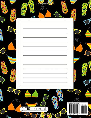 Lined Notebook Journal Black Beach n' Bikinis: Wide Ruled Composition Notebook for Writer, Student, Teacher, Nurse, Intern. Keep Diary, Schedule, ... Agendas, To-Do Lists. (8.5x11 Lined 001-150)