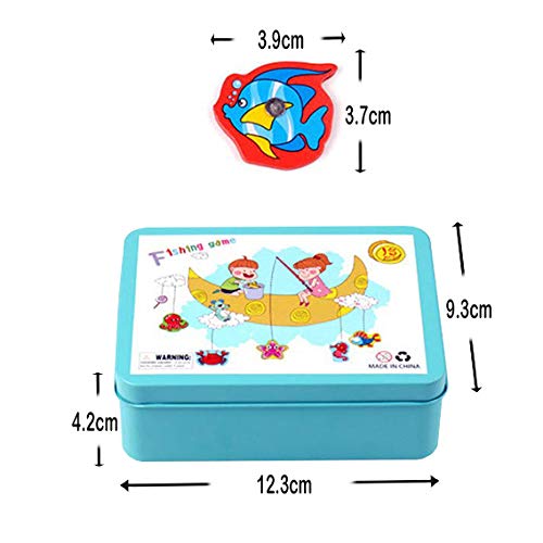 Linian Rompecabezas magnéticos de Madera Juguetes al Aire Libre Piscina de Pesca 15 Piezas Juguetes de Desarrollo para 3 4 5 años Niña