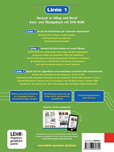 Linie 1 a2, libro del alumno y libro de ejercicios + dvd-rom: Kurs- und Ubungsbuch A2 mit DVD-Rom