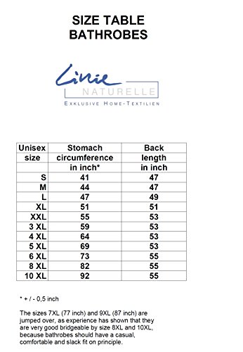 Linie-Naturelle – Albornoz de baño (rizo, talla S – 10XL, en diferentes colores) grafito XXXXL