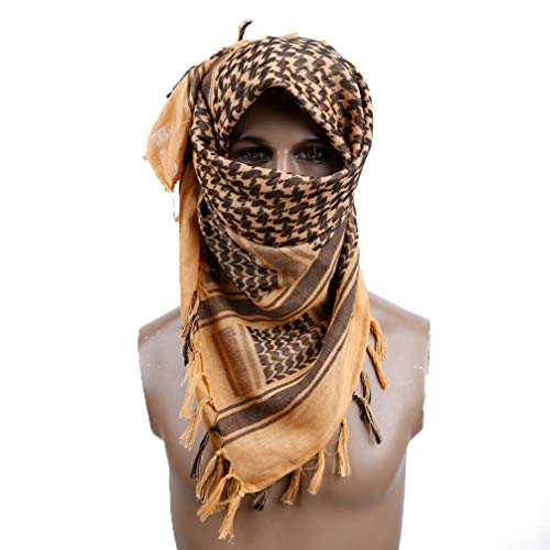LIOOBO algodón árabe bufanda abrigo desierto cuello cuadrado cabeza mantón para mujeres y hombres al aire libre otoño invierno cálido (barro)