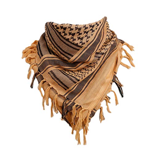 LIOOBO algodón árabe bufanda abrigo desierto cuello cuadrado cabeza mantón para mujeres y hombres al aire libre otoño invierno cálido (barro)