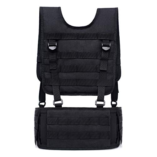 LIOOBO Molle Airsoft Vest Chaleco Ajustable para Exteriores para Hombres Juego CS al Aire Libre (Negro)