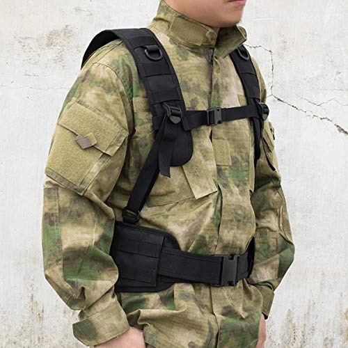 LIOOBO Molle Airsoft Vest Chaleco Ajustable para Exteriores para Hombres Juego CS al Aire Libre (Negro)