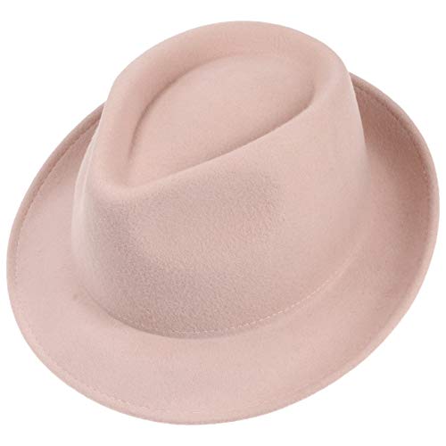 Lipodo Trilby Sombrero de Fieltro para Mujer/Hombre - Sombrero de Hombre Fabricado en Italia - Sombrero de Italiana para otoño/Invierno - Rosado XL (60-61 cm)