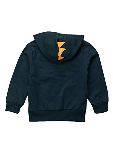 LitBud Niños Chicos Sudaderas con Capucha para niños pequeños Dinosaurio de Dibujos Animados Cocodrilo Zipper Chaqueta Otoño Capa Azul Tamaño 3-4 años 4T