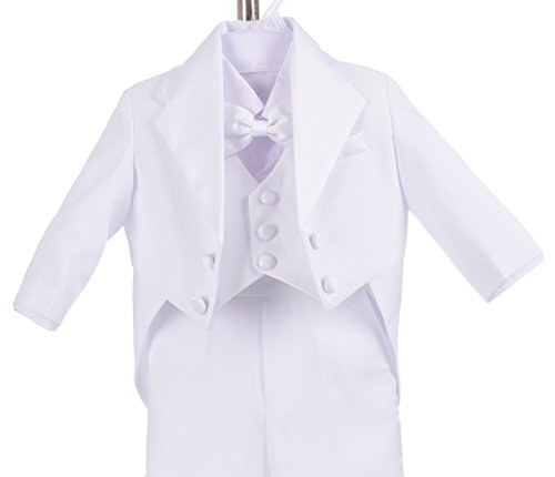 Lito Angels Conjunto de 5 piezas para niños de bebé, esmoquin de cola de esmoquin formal Trajes de Pageboy traje de boda bautizo trajes