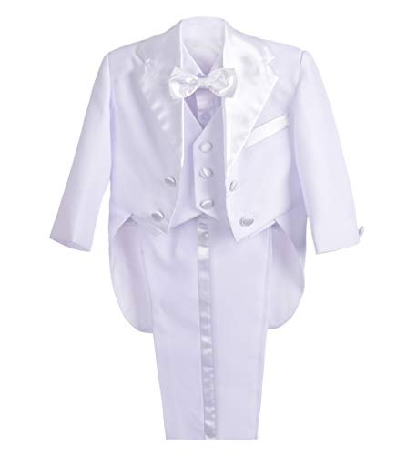Lito Angels Conjunto de 5 piezas para niños de bebé, esmoquin de cola de esmoquin formal Trajes de Pageboy traje de boda bautizo trajes