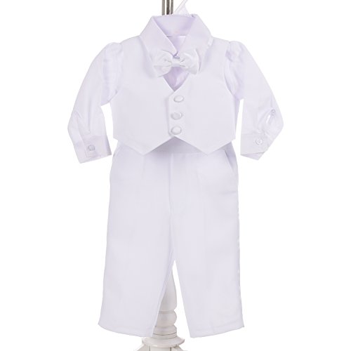 Lito Angels Conjunto de 5 piezas para niños de bebé, esmoquin de cola de esmoquin formal Trajes de Pageboy traje de boda bautizo trajes
