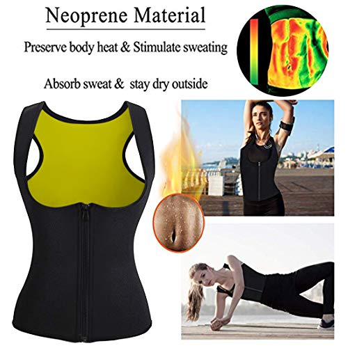 Litthing Chaleco Deportivo de Yoga para Mujer Fitness Sauna Neopreno Chaleco de Entrenamiento Compresión Establecer Estatua para Deporte Fitness (Negro, L)