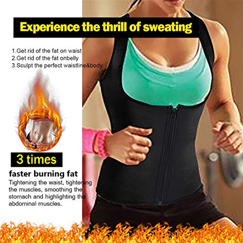 Litthing Chaleco Deportivo de Yoga para Mujer Fitness Sauna Neopreno Chaleco de Entrenamiento Compresión Establecer Estatua para Deporte Fitness (Negro, L)