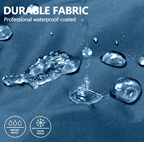 Little Donkey Andy Chaqueta de esquí para mujer, impermeable, cálida, resistente al viento, para montaña, nieve, lluvia, mosaico, azul, XL