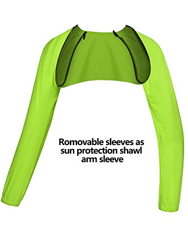 Little Donkey Andy - Chaqueta para correr y ciclismo, de secado rápido, para mujer, convertible, con factor de protección 50+, cortavientos con mangas desmontables - amarillo - XS