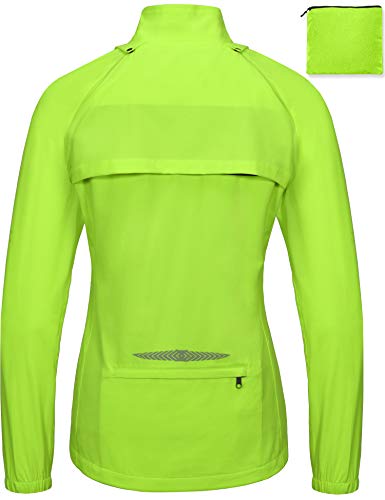 Little Donkey Andy - Chaqueta para correr y ciclismo, de secado rápido, para mujer, convertible, con factor de protección 50+, cortavientos con mangas desmontables - amarillo - XS