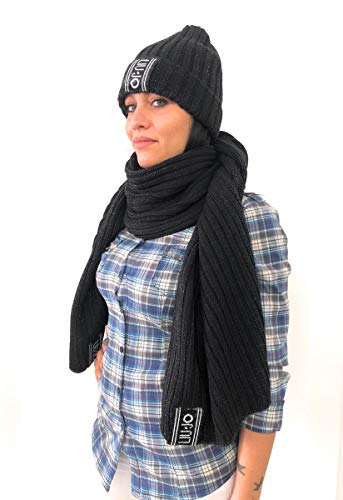 LIU-JO SPORT - Gorro de lana para mujer, modelo T69190M0300, color negro Negro Talla única