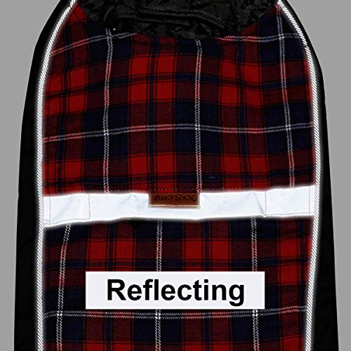 LIVACASA Outlet Chaqueta Perro Mediano Abrigo Perros Chalecos Caliente A Prueba de Agua Ropa para Mascotas Reversible Agujero de CorreasRojo Talla 3XL