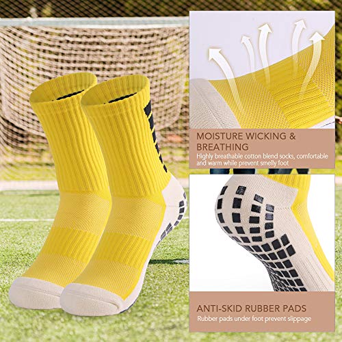 Lixada 1 Par / 3 Pares (Opcional) Calcetines de Fútbol Antideslizantes para Hombres Calcetines Deportivos de Tubo Alto de Fútbol