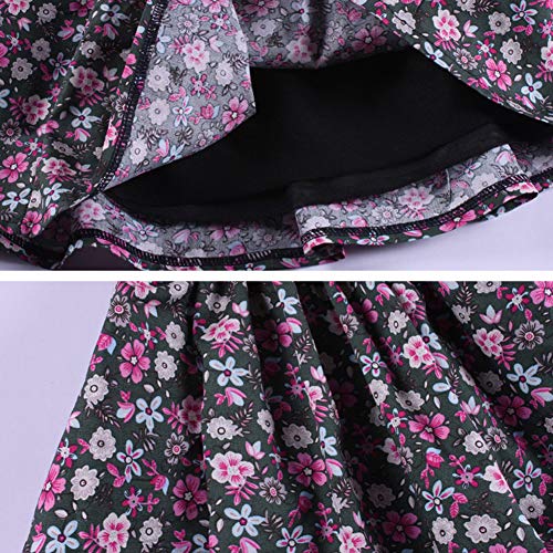 LJENFCI 4-10 AñOs Mini Falda Faldas Cortas de Cintura EláStica para NiñAs Falda Corta Informal con PatróN de Flores,Flores pequeñas,110cm