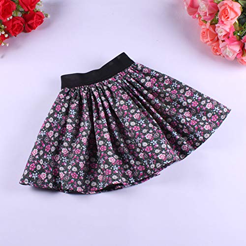 LJENFCI 4-10 AñOs Mini Falda Faldas Cortas de Cintura EláStica para NiñAs Falda Corta Informal con PatróN de Flores,Flores pequeñas,110cm