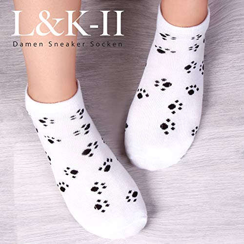 L&K-II Pack de 12 Calcetines para mujer Sneaker Cortos de algodón unisex 92279 39-42