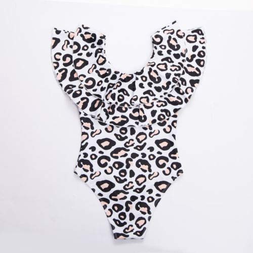 Loalirando Bikini Traje de Baño Madre e Hija de Una Pieza para Mujer Bañador con Diseño de Leopardo con Volantes