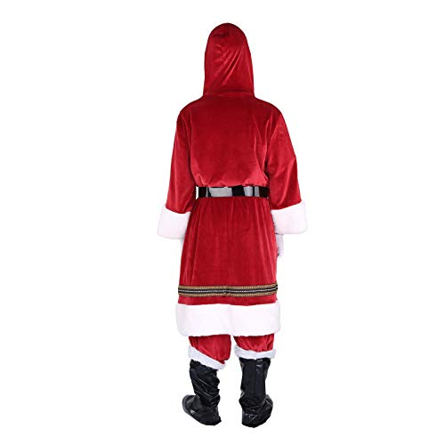 Loalirando Disfraz de Papá Noel para Adultos 4 Piezas Conjunto Ropa Disfraz Santa Claus para Navidad Traje de Felpa para Fiesta Cosplay Costume Christmas XXL