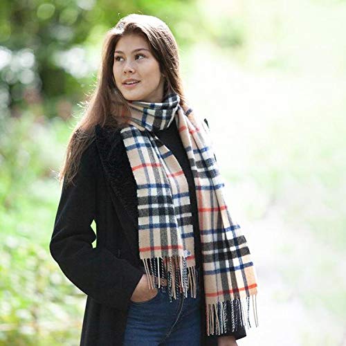 Lochcarron of Scotland, Escocia Thompson (Camel) Tartán Bufanda de Lana de Cordero