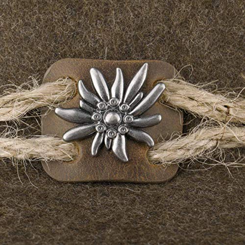 Lodenhut Manufaktur Sombrero Tiroles EdelweißManufaktur de Lana Traveller (61 cm - marrón-Melange)