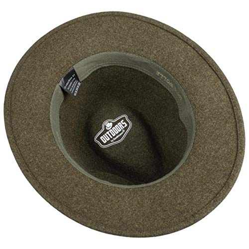Lodenhut Manufaktur Sombrero Tiroles OutdoorManufaktur de Mujer Fieltro Lana (59 cm - Verde Oliva)