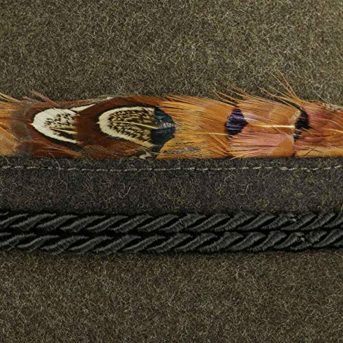 Lodenhut Manufaktur Sombrero Tiroles OutdoorManufaktur de Mujer Fieltro Lana (59 cm - Verde Oliva)