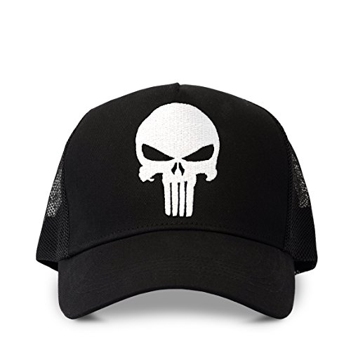 Logoshirt Marvel Comics - El Castigador Logo Gorra - Visera para niño - Bordado - Negro - Diseño Original con Licencia