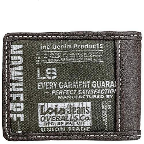 Lois - Cartera Hombre Juvenil de Chico Pequeña con Monedero de Marca LOIS Lona Estampada. Billetero. Múltiples Compartimentos: Tarjetas Billetes DNI. Protección RFID. 201911, Color Marron