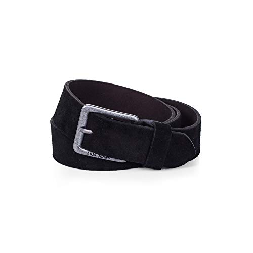 Lois - cinturon piel serraje ante hombre mujer cuero. Talla Ajustable 35 mm de ancho 49809, Color Negro