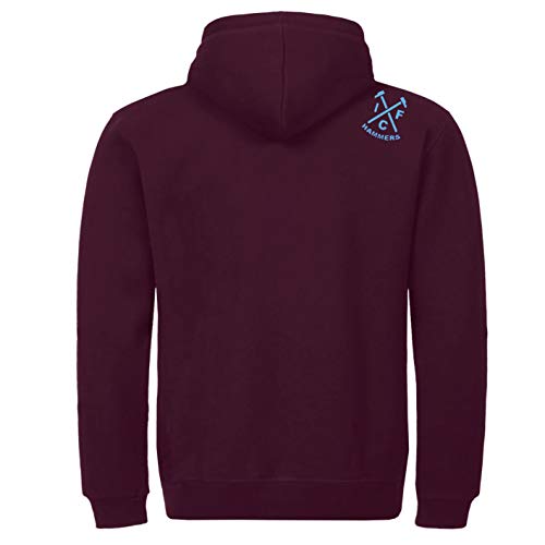 London Ultra ICF Firm Fankurve Fan Club Ultras Hammers - Sudadera con capucha, color rojo granate L