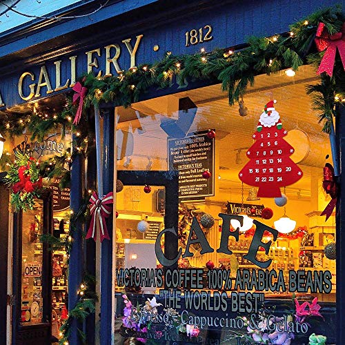 Longsing Calendario de Navidad Adviento, Calendario de Adviento Arbol de Navidad Diseño Navideño Colgante de 24 días de Santa Claus Hogar o la Oficina