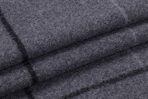 Longwu Bufanda de lana de cachemira suave para mujer Manta y envoltura de pashmina grande Manta de estola cálida Gris##