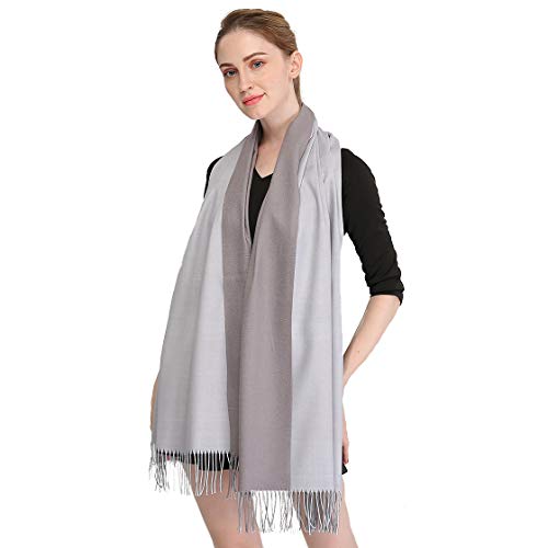 Longwu Cashmere Wrap Shole Chal para Mujer Invierno Extra Grande (79"X 28") Hombres Pañuelo de Pashmina Sólido de Lana de Cordero-21#
