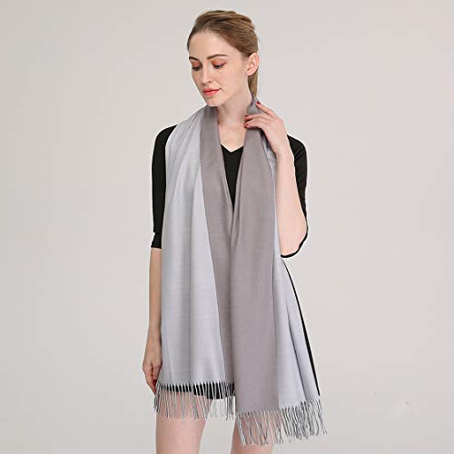 Longwu Cashmere Wrap Shole Chal para Mujer Invierno Extra Grande (79"X 28") Hombres Pañuelo de Pashmina Sólido de Lana de Cordero-21#