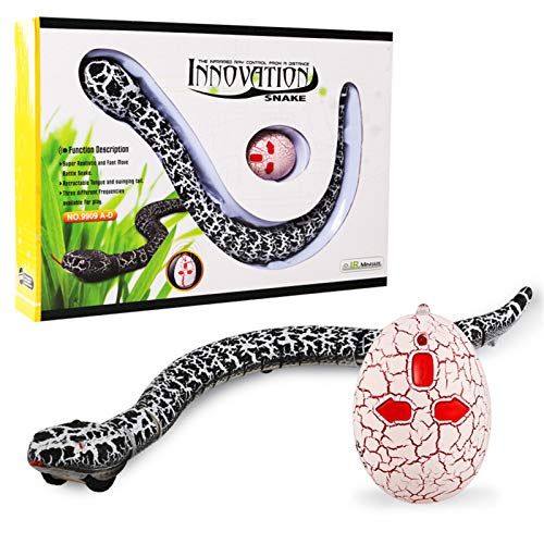Lood Serpiente de cascabel de juguete realista, recargable, con mando a distancia, para escritorio o fiestas