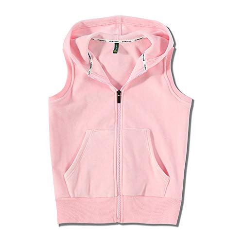 Los Hombres Y De Las Mujeres del Chaleco De Camisetas, De Punto Chaleco Chalecos Térmicos, Plus Capucha De Doble Cara del Zorro Plateado Chaqueta (Pink,XXXL)