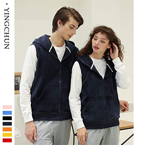 Los Hombres Y De Las Mujeres del Chaleco De Camisetas, De Punto Chaleco Chalecos Térmicos, Plus Capucha De Doble Cara del Zorro Plateado Chaqueta (Pink,XXXL)