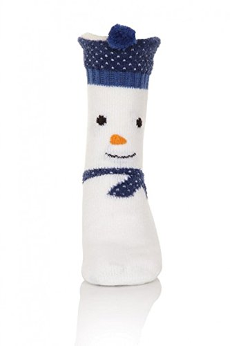 Loungeable Boutique - Calcetines de estar por casa - para mujer blanco muñeco de nieve Talla única