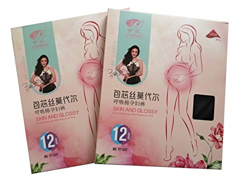 LOVELYBOBO 2 Pack 20 medias de maternidad den - Medias de maternidad - Pantimedias para el futuro mamá -Calcetines de maternidad elásticos y cómodos (desnudo*2)
