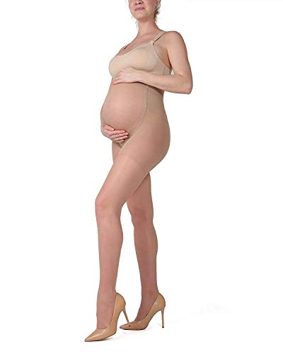 LOVELYBOBO 2 Pack 20 medias de maternidad den - Medias de maternidad - Pantimedias para el futuro mamá -Calcetines de maternidad elásticos y cómodos (desnudo*2)