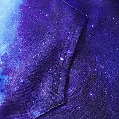 Loveternal Unisex Sudadera con Capucha Blue Galaxy 3D Impreso Hoodies Cool Hipster Hip Hop Pullover Sweatshirt para Pareja Juniors L