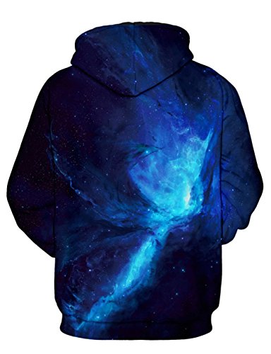 Loveternal Unisex Sudadera con Capucha Blue Galaxy 3D Impreso Hoodies Cool Hipster Hip Hop Pullover Sweatshirt para Pareja Juniors L